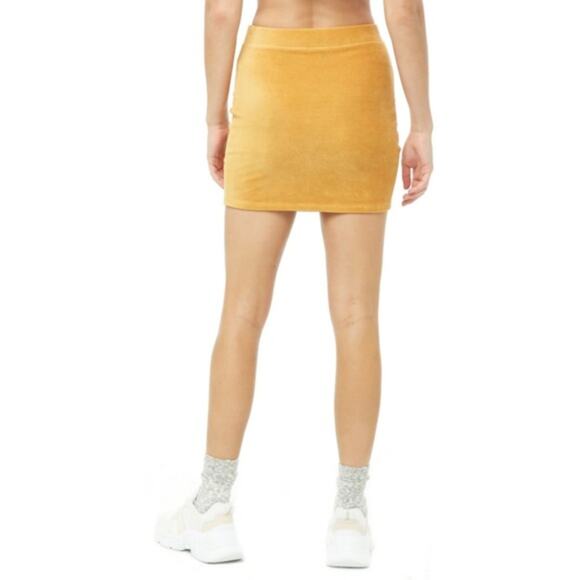 FOREVER 21 Corduroy Short Pencil Mini Skirt Size M Mustard Yellow Short‎ - Picture 4 of 6